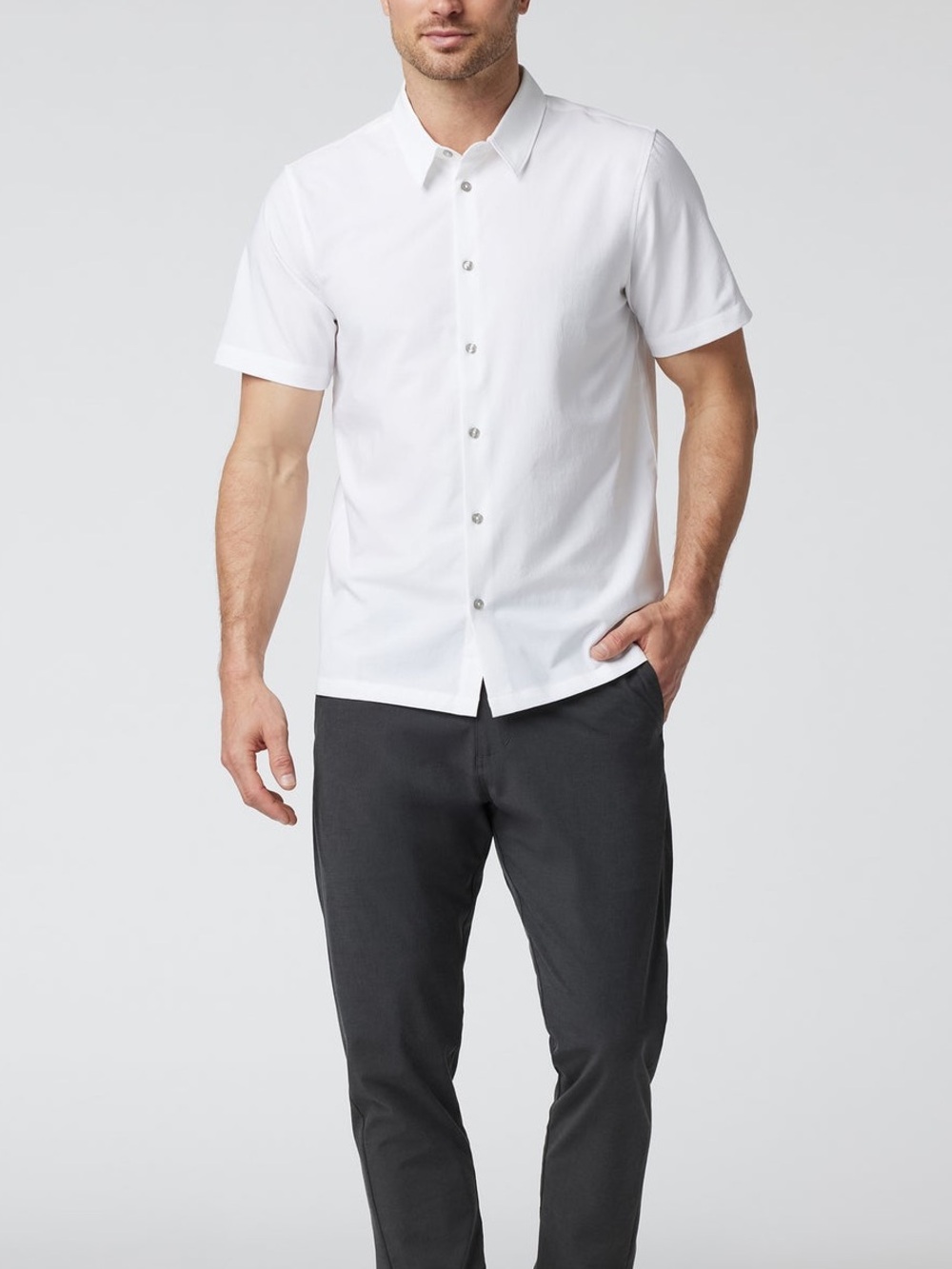 NWT Vuori Short Sleeve Manhattan Button Down Work Shirt Father Gift L Quick Dry